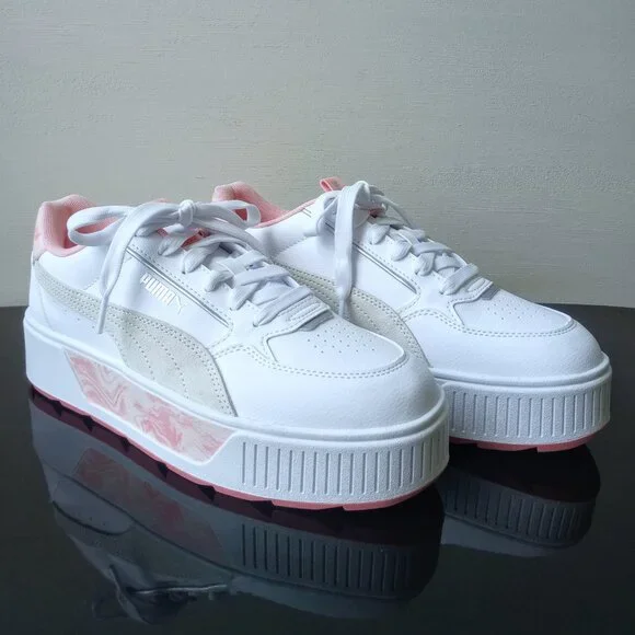 Puma Women's Karmen Rebelle She Moves Us Platform in Lovely White Peach Smooth - Picture 2 of 13